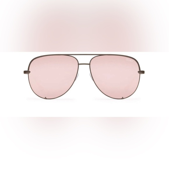 Quay X Desi Perkins Rose brown gunmetal frame pink lens High Key Sunglasses new - Picture 2 of 12